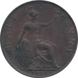 1901 HALFPENNY ( AUNC ) - HALFPENNY - Cambridgeshire Coins