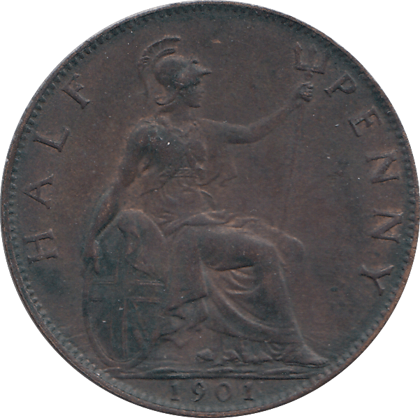 1901 HALFPENNY ( AUNC ) - HALFPENNY - Cambridgeshire Coins