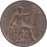 1901 HALFPENNY ( UNC ) - HALFPENNY - Cambridgeshire Coins