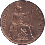1901 HALFPENNY ( UNC ) - HALFPENNY - Cambridgeshire Coins