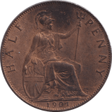 1901 HALFPENNY ( UNC ) - HALFPENNY - Cambridgeshire Coins