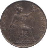 1901 HALFPENNY ( UNC ) - HALFPENNY - Cambridgeshire Coins