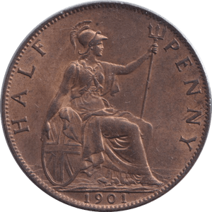 1901 HALFPENNY ( UNC ) - WORLD COINS - Cambridgeshire Coins