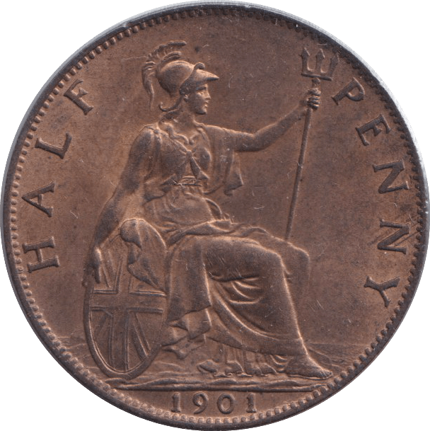 1901 HALFPENNY ( UNC ) - WORLD COINS - Cambridgeshire Coins