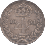 1901 MAUNDY FOUR PENCE ( UNC ) 2 - MAUNDY FOURPENCE - Cambridgeshire Coins