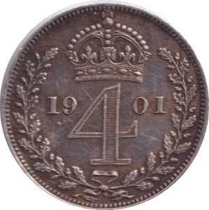 1901 MAUNDY FOURPENCE ( VF ) - FOURPENCE - Cambridgeshire Coins
