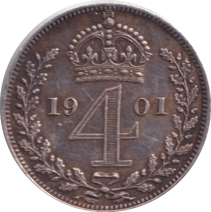 1901 MAUNDY FOURPENCE ( VF ) - FOURPENCE - Cambridgeshire Coins