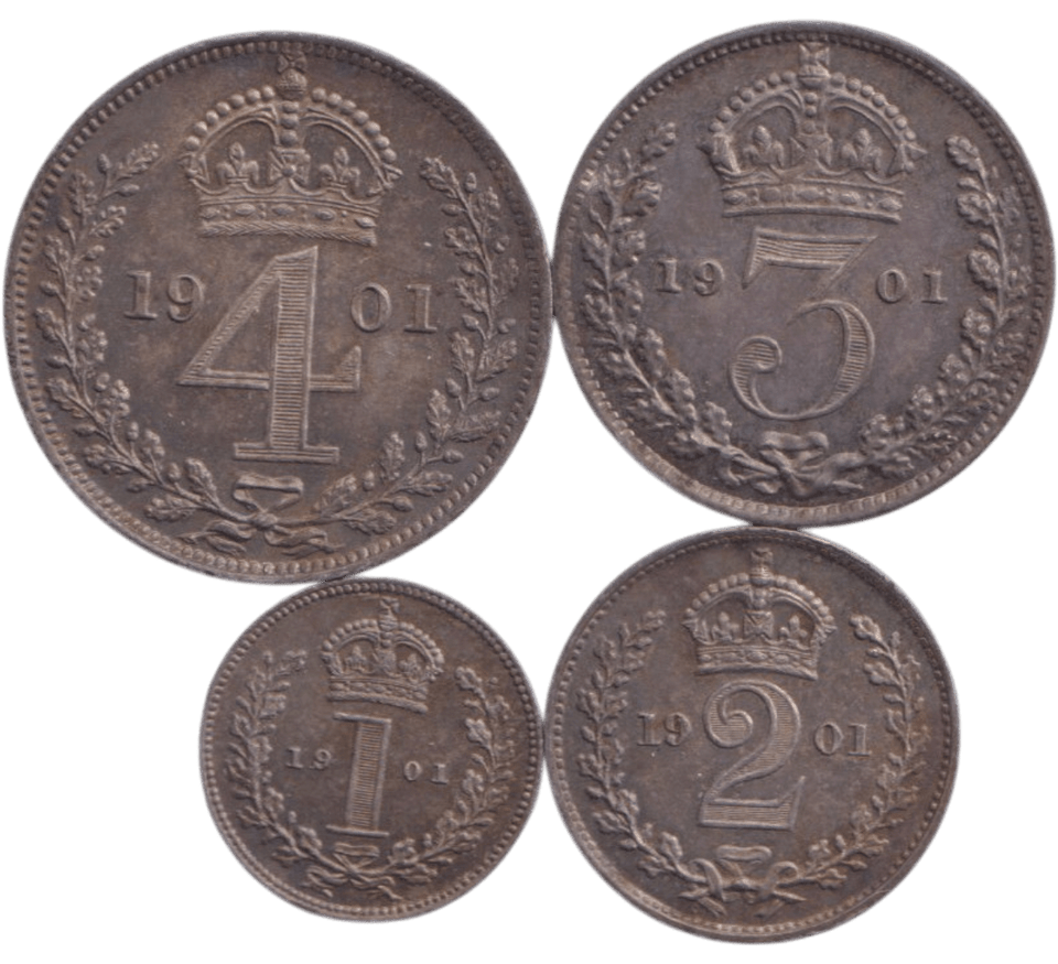 1901 MAUNDY SET - Maundy Set - Cambridgeshire Coins