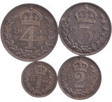 1901 MAUNDY SET - Maundy Set - Cambridgeshire Coins