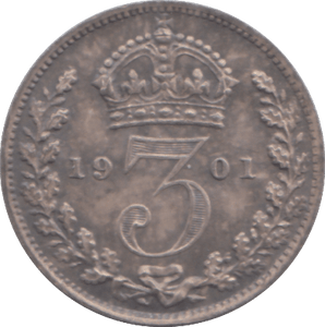1901 MAUNDY THREE PENCE ( UNC ) 2 - MAUNDY THREEPENCE - Cambridgeshire Coins