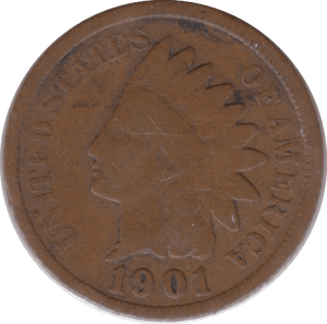 1901 ONE CENT USA - WORLD COINS - Cambridgeshire Coins