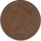 1901 ONE CENT USA - WORLD COINS - Cambridgeshire Coins