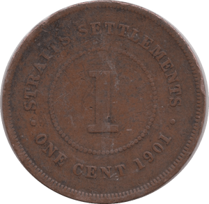 1901 ONE PENNY STRAIT SETTLEMENTS - WORLD COINS - Cambridgeshire Coins