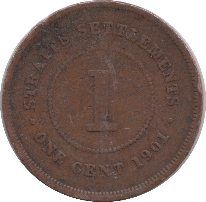 1901 ONE PENNY STRAIT SETTLEMENTS - WORLD COINS - Cambridgeshire Coins