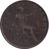 1901 PENNY ( VF ) - PENNY - Cambridgeshire Coins
