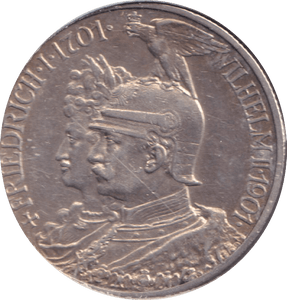 1901 SILVER 2 MARK GERMANY/PRUSSIA - SILVER WORLD COINS - Cambridgeshire Coins