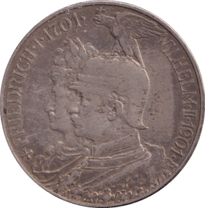 1901 SILVER 2 MARK GERMANY - SILVER WORLD COINS - Cambridgeshire Coins