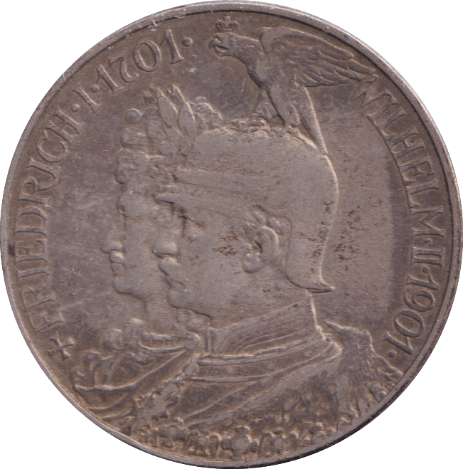 1901 SILVER 2 MARK GERMANY - SILVER WORLD COINS - Cambridgeshire Coins