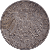 1901 SILVER 2 MARK GERMANY - SILVER WORLD COINS - Cambridgeshire Coins