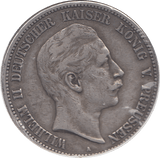 1901 SILVER FIVE MARKS GERMANY - SILVER WORLD COINS - Cambridgeshire Coins