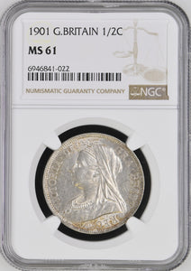 1901 SILVER HALFCROWN NGC MS 61 - NGC SILVER COINS - Cambridgeshire Coins