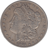 1901 SILVER MORGAN DOLLAR USA - SILVER WORLD COINS - Cambridgeshire Coins