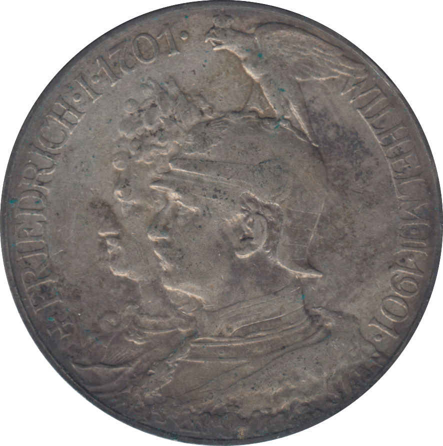 1901 SILVER PRUSSIA 5 MARK - SILVER WORLD COINS - Cambridgeshire Coins