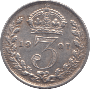 1901 SILVER THREEPENCE ( EF ) - Threepence - Cambridgeshire Coins