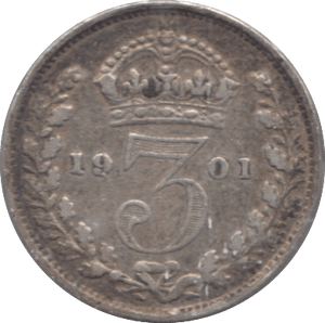 1901 SILVER THREEPENCE ( FINE ) - Threepence - Cambridgeshire Coins