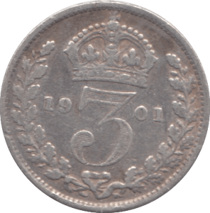 1901 SILVER THREEPENCE ( FINE ) - Threepence - Cambridgeshire Coins