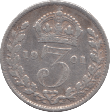 1901 SILVER THREEPENCE ( FINE ) - Threepence - Cambridgeshire Coins