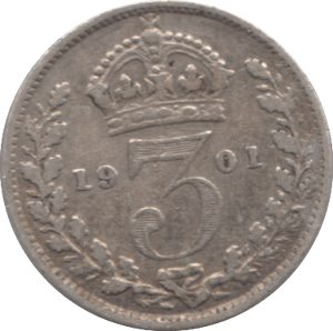 1901 SILVER THREEPENCE ( VF ) - Threepence - Cambridgeshire Coins