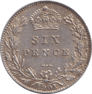 1901 SIXPENCE 1 ( EF ) - SIXPENCE - Cambridgeshire Coins