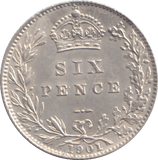 1901 SIXPENCE ( AUNC ) - SIXPENCE - Cambridgeshire Coins