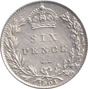 1901 SIXPENCE ( AUNC ) - SIXPENCE - Cambridgeshire Coins