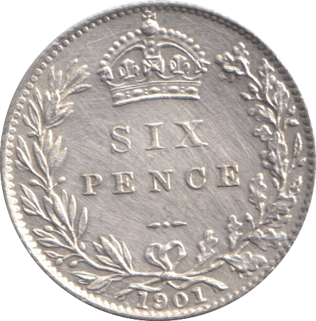 1901 SIXPENCE ( AUNC ) - SIXPENCE - Cambridgeshire Coins