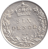 1901 SIXPENCE ( AUNC ) - SIXPENCE - Cambridgeshire Coins