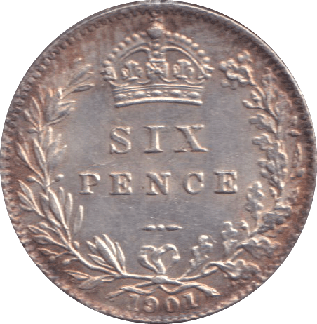 1901 SIXPENCE ( AUNC ) - SIXPENCE - Cambridgeshire Coins