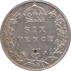 1901 SIXPENCE ( EF ) - SIXPENCE - Cambridgeshire Coins