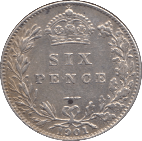 1901 SIXPENCE ( EF ) - SIXPENCE - Cambridgeshire Coins