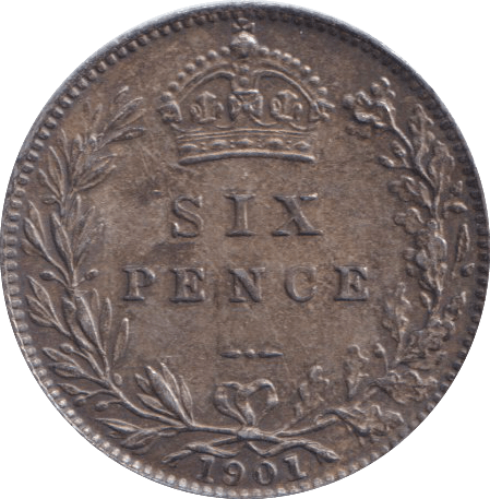 1901 SIXPENCE ( EF ) - SIXPENCE - Cambridgeshire Coins