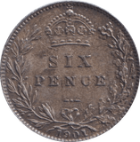 1901 SIXPENCE ( EF ) - SIXPENCE - Cambridgeshire Coins