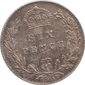 1901 SIXPENCE ( EF ) - WORLD COINS - Cambridgeshire Coins