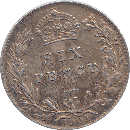 1901 SIXPENCE ( EF ) - WORLD COINS - Cambridgeshire Coins