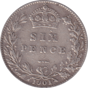 1901 SIXPENCE (FINE) - SIXPENCE - Cambridgeshire Coins