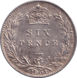 1901 SIXPENCE ( GVF ) - SIXPENCE - Cambridgeshire Coins