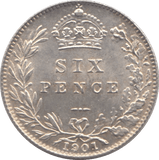 1901 SIXPENCE ( UNC ) - SIXPENCE - Cambridgeshire Coins