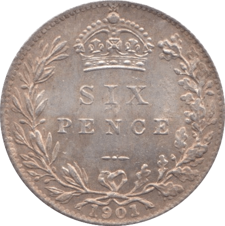 1901 SIXPENCE ( UNC ) - WORLD COINS - Cambridgeshire Coins