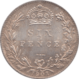 1901 SIXPENCE ( UNC ) - WORLD COINS - Cambridgeshire Coins