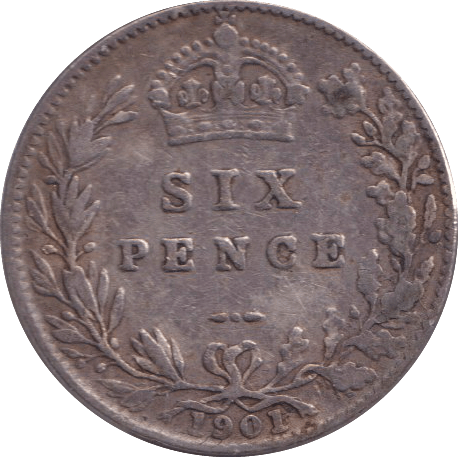 1901 SIXPENCE ( VF ) - SIXPENCE - Cambridgeshire Coins